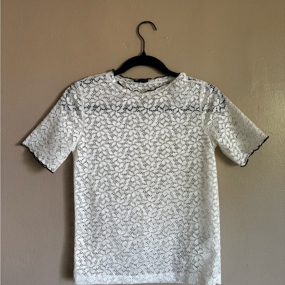 Zara White Lace Top